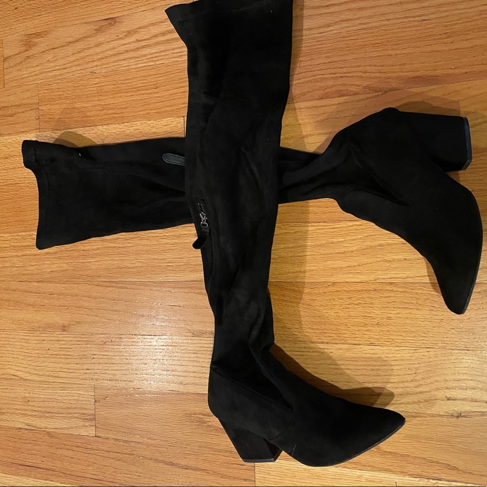 Black over knee high boots - barely worn